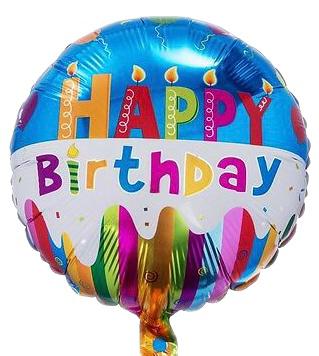 Blue Happy  Birthday Colorful  Balloon