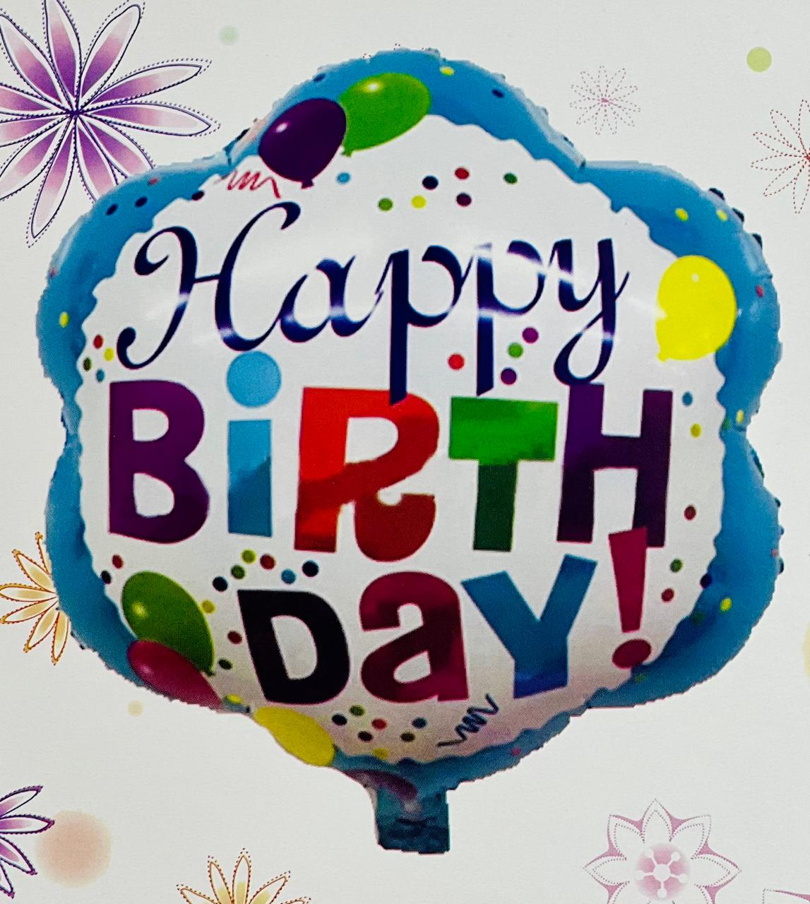 Blue Cloud Happy  Birthday Balloon
