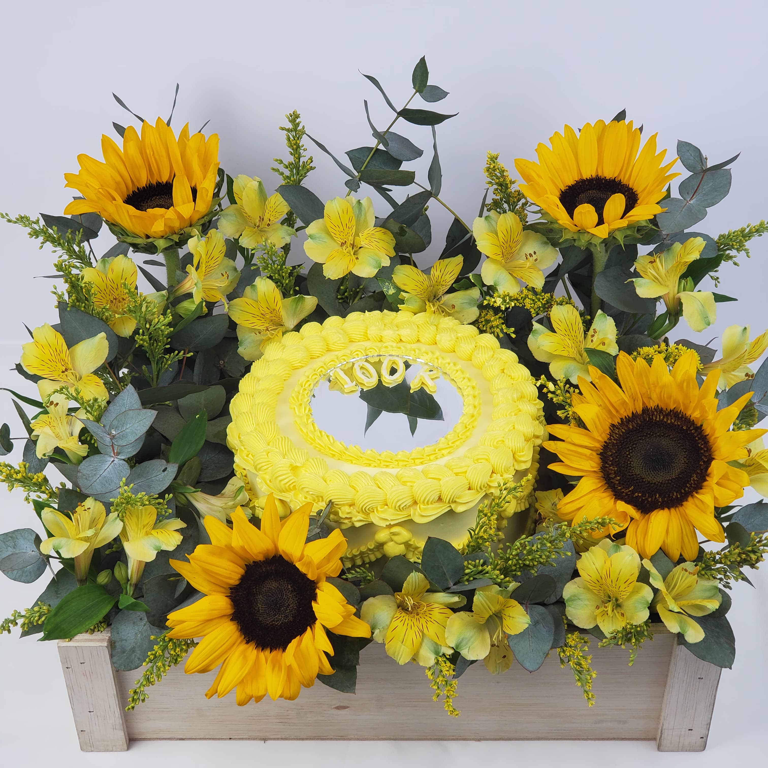 Sunflower Mirror Cake Crate