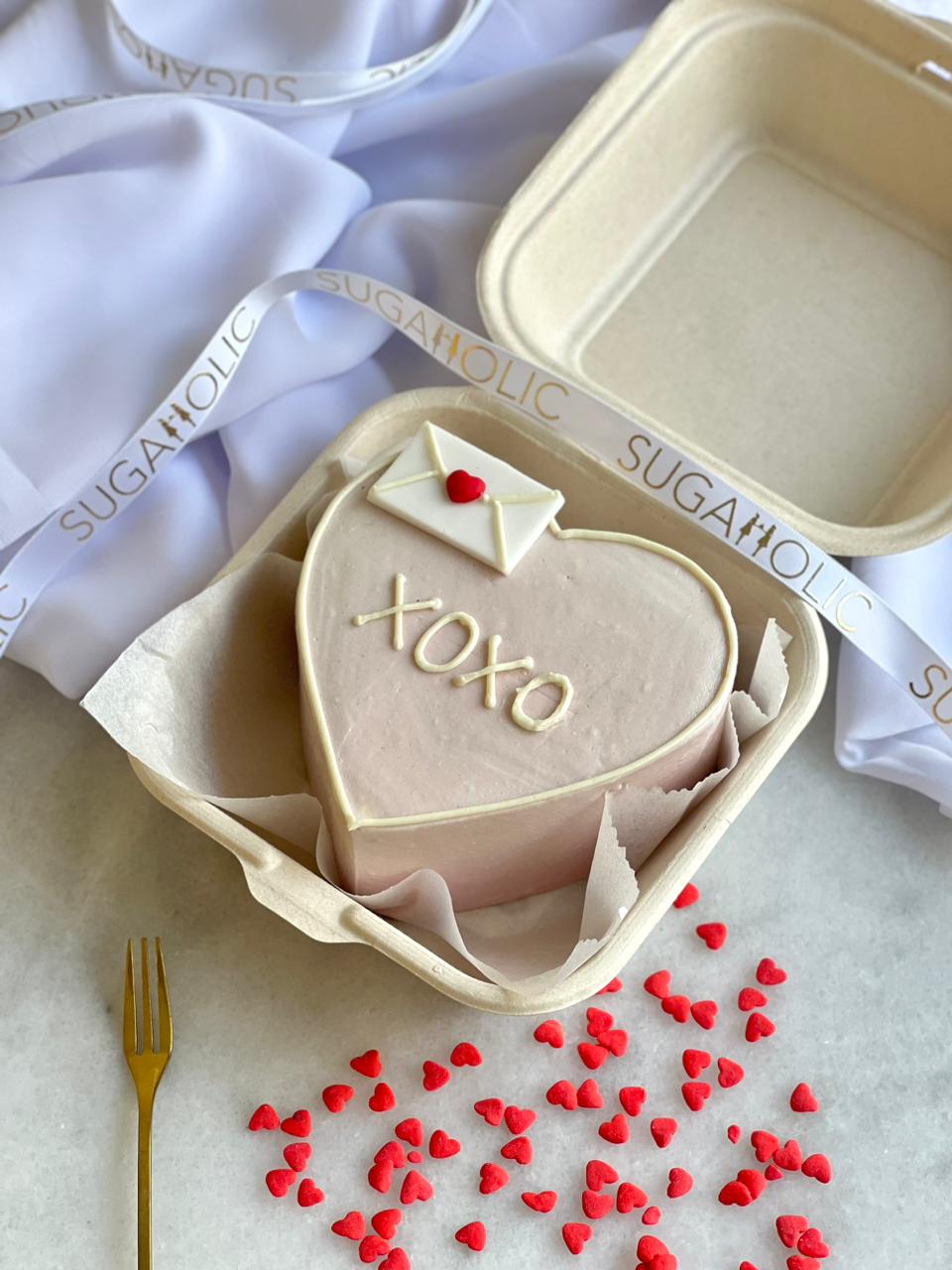 Envelope XOXO Heart Bento Cake