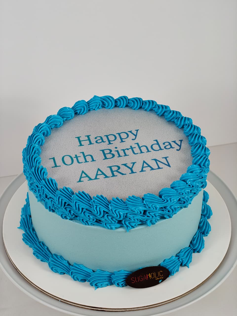 Blue Buttercream Burnaway  Cake 