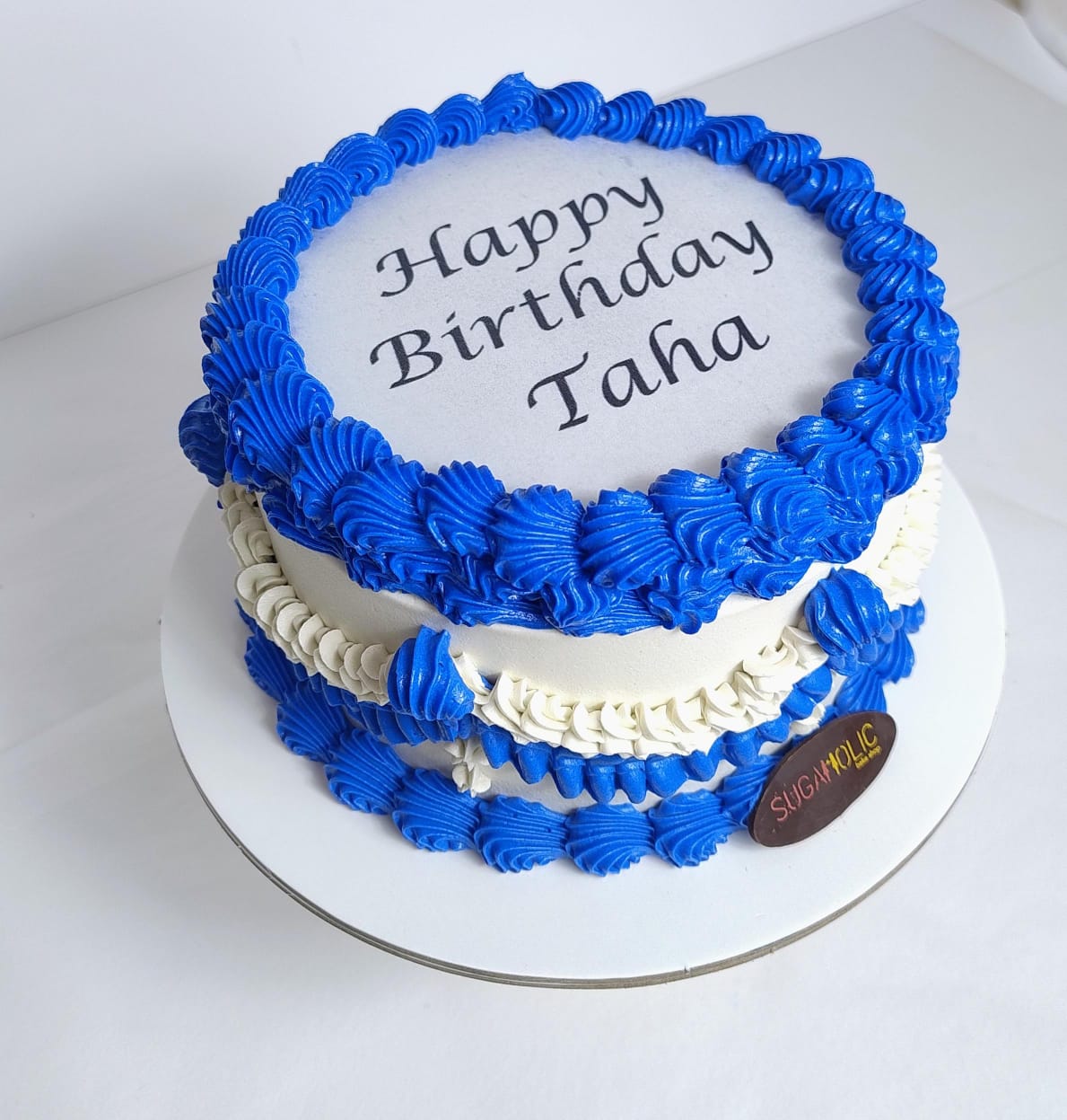 Blue and White Vintage  Burnaway  Cake 
