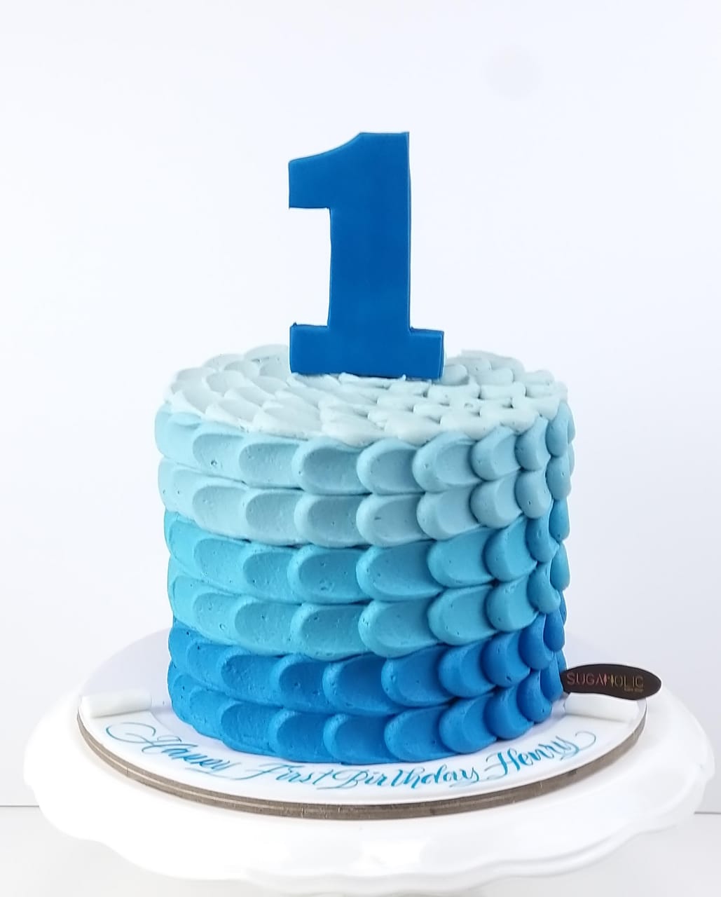 Blue Any Number- Letter Buttercream Cake