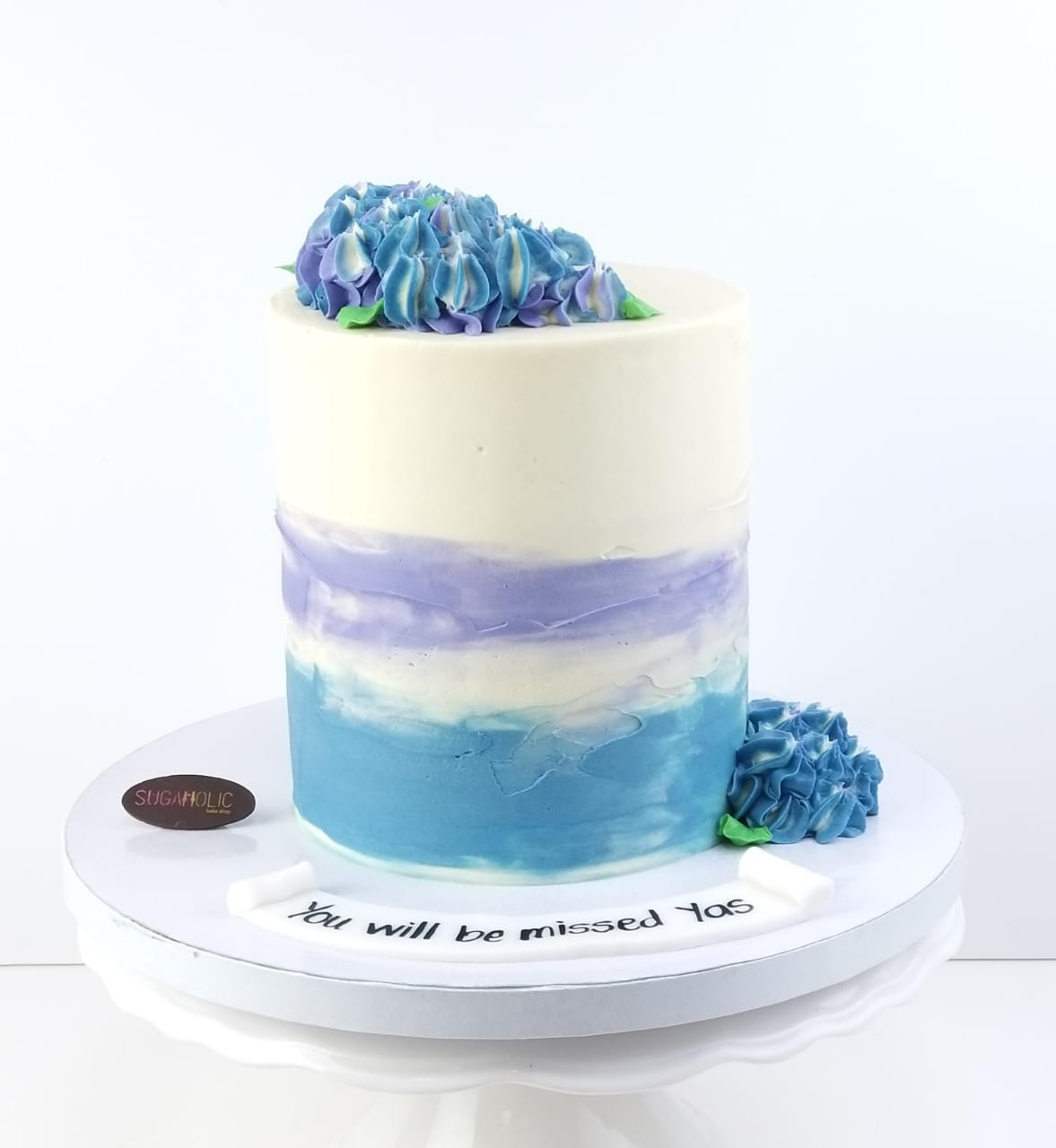 Purple And Blue Collide  Buttercream Cake