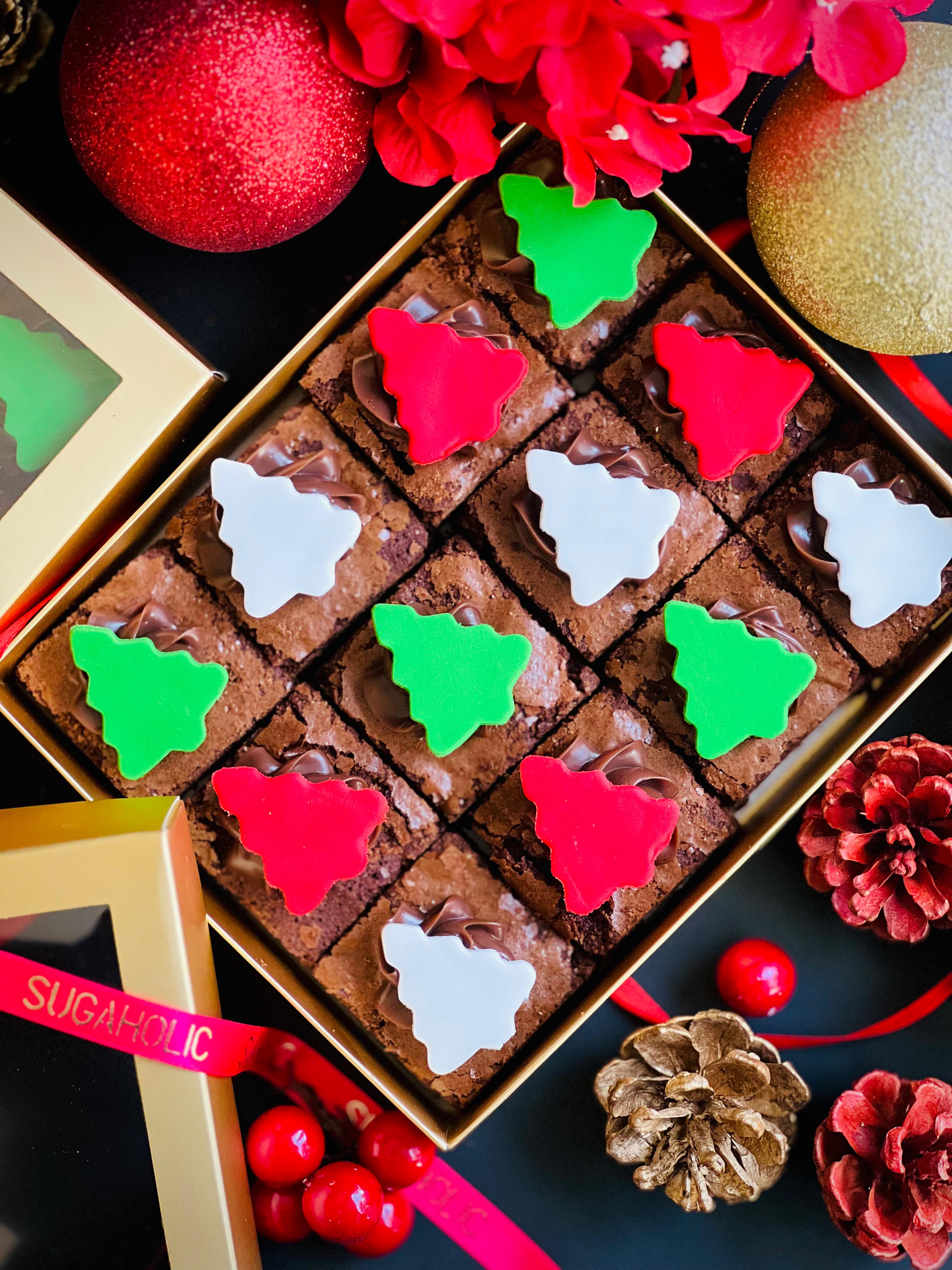 Christmas Trees Mini Brownies Box 