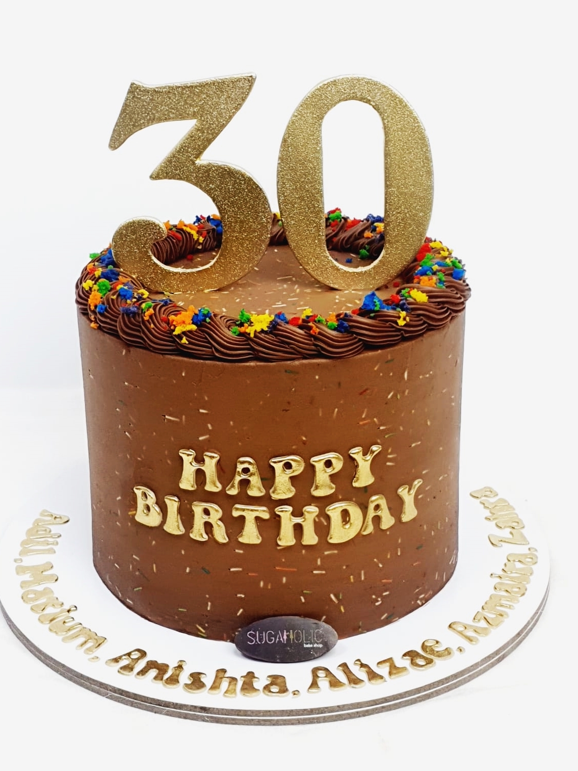 Rainbow Ssponge Cake inside with Number on top 