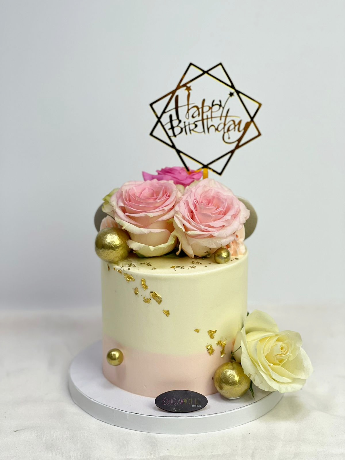 Floral Cake with topper 