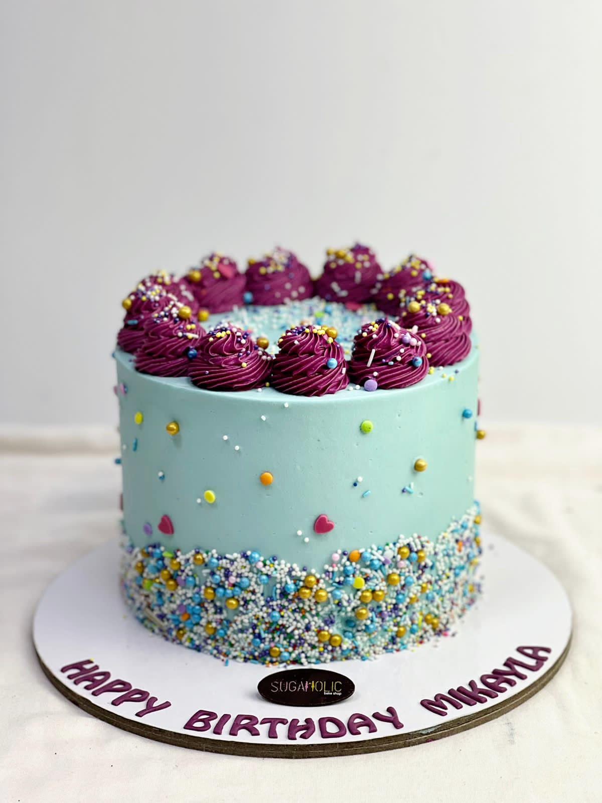 Buttercream Blue and Purple Cake