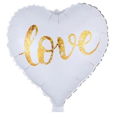White Heart Foil Balloon with Love 