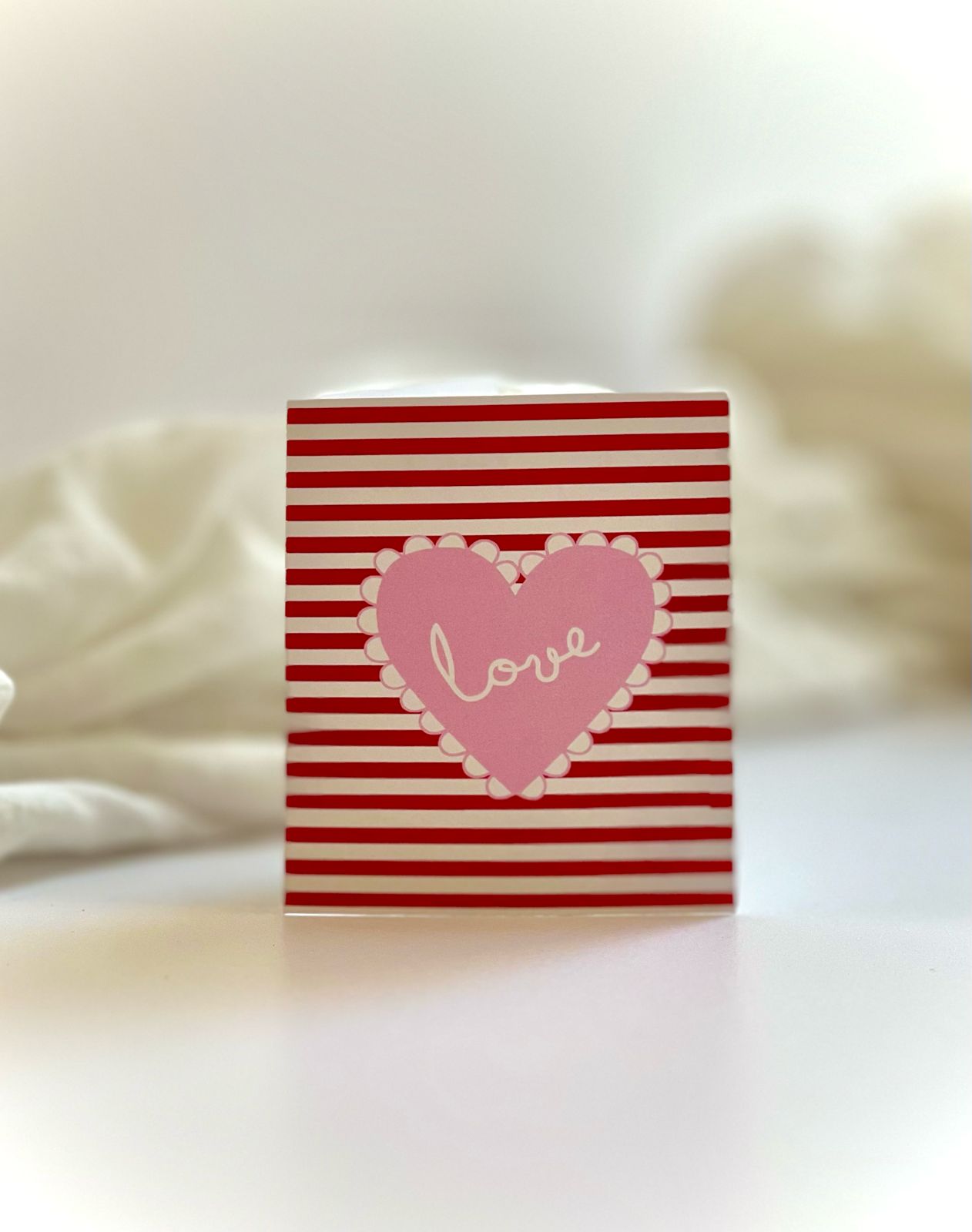 Valentine Greeting Card (Red stripes)