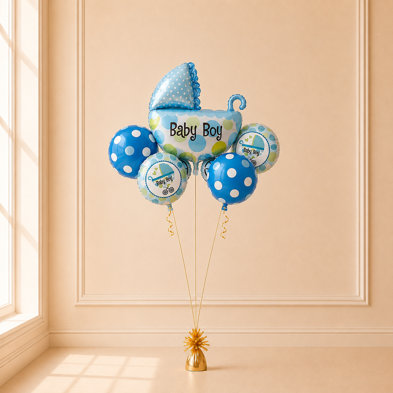 Baby Boy Pram Foil Balloons