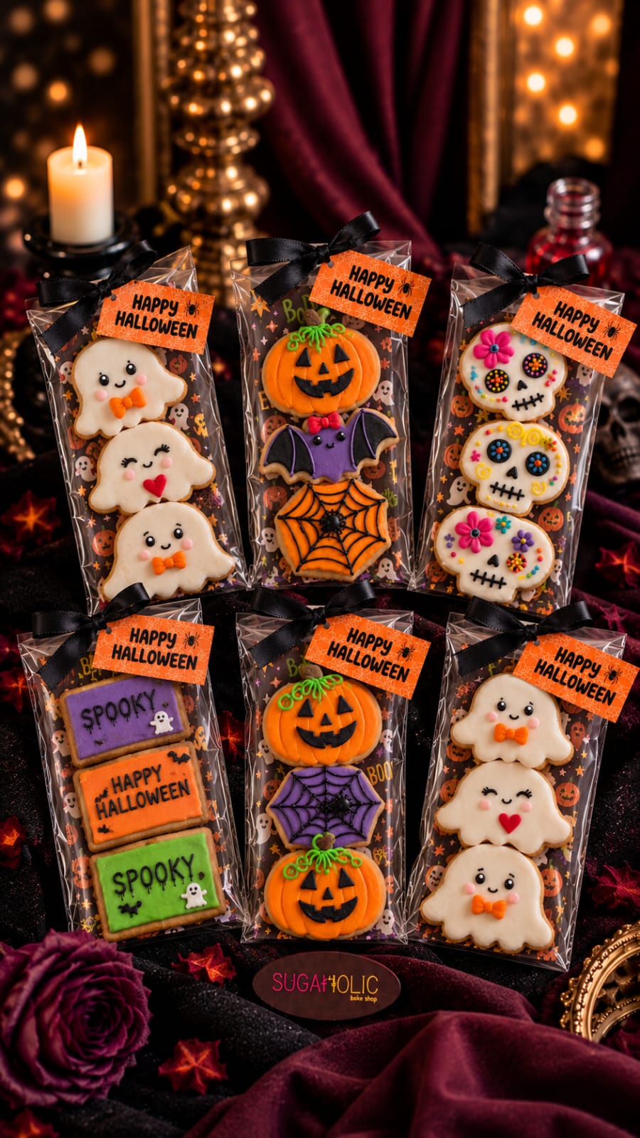 Assorted Halloween Decorated Cookie Gift Packs
