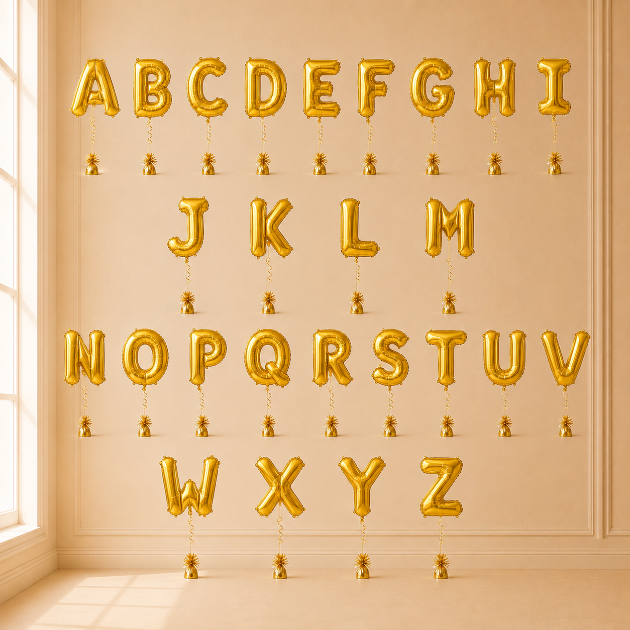 Gold Alphabet Foil Balloon (per alphabet)