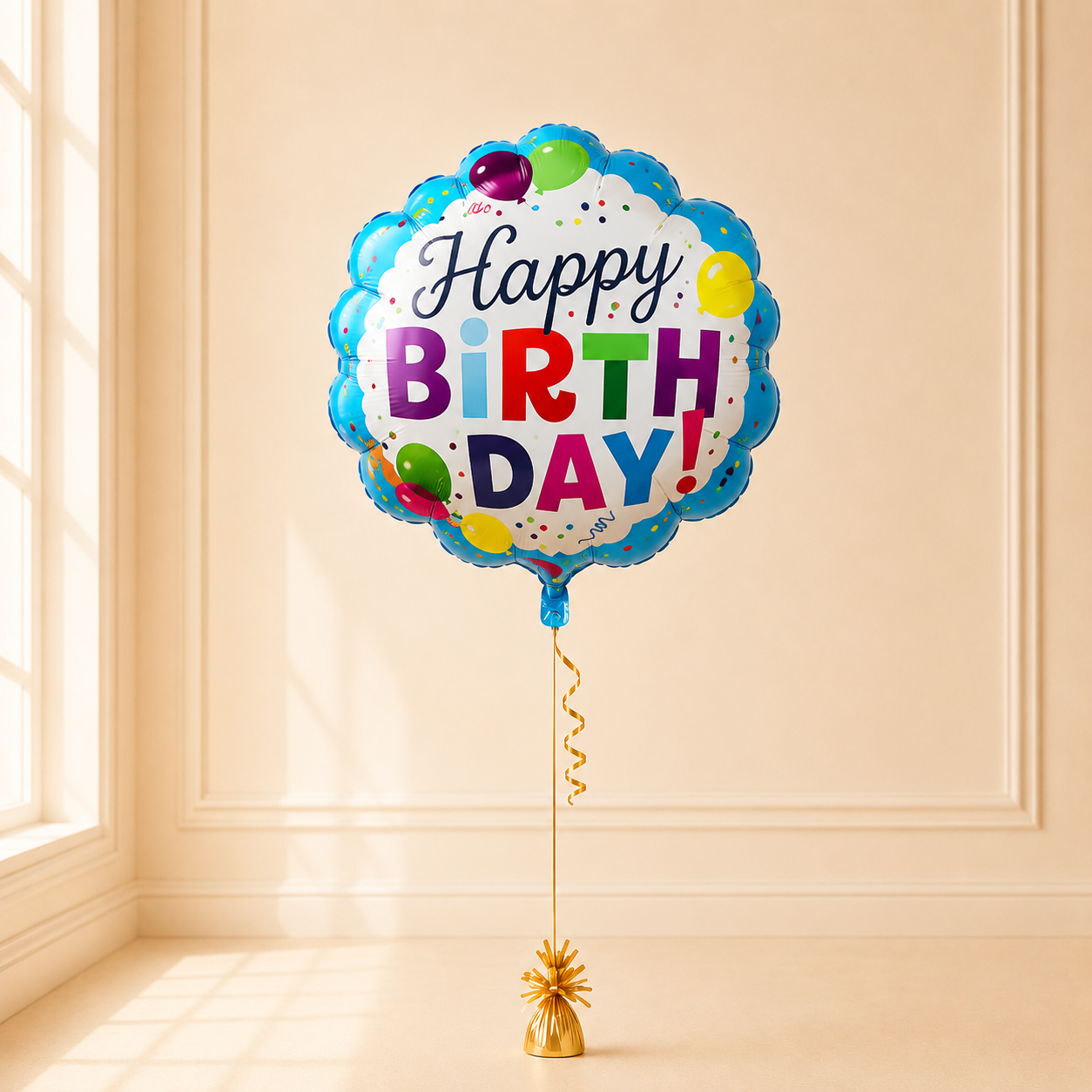 Blue Cloud Happy  Birthday Balloon